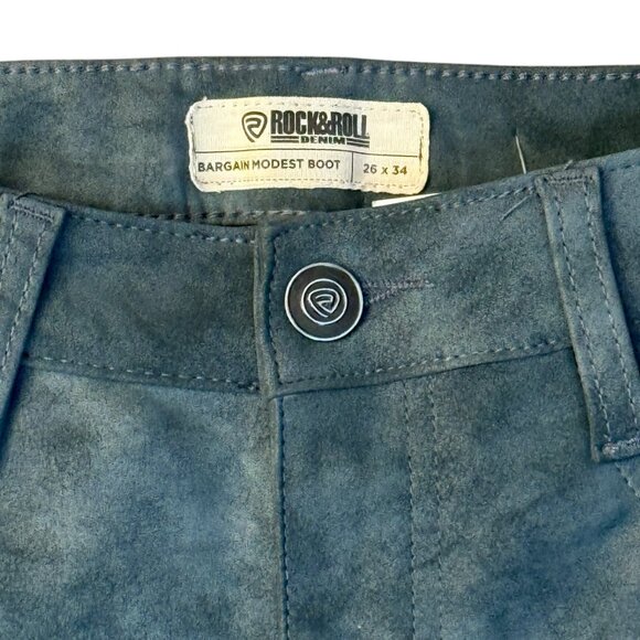 NEW Rock & Roll Denim Highrise PU Leather Bootcut Pants (26x34) - Picture 4 of 11